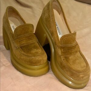 Steve Madden Brown Suede Platform Loafers